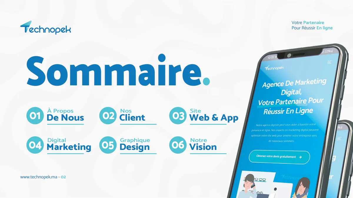 Technopek Maroc — portfolio agence digitale · planche 2 sur 34